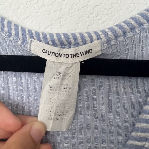 Caution To The Wind Strip Button Down Midi Dress Size M - Picture 3 of 4